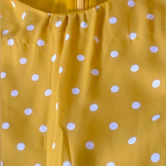 BANANA REPUBLIC NWOT Mustard Yellow Polka Dot Dress w/Belt - Size 2 - Picture 2 of 7